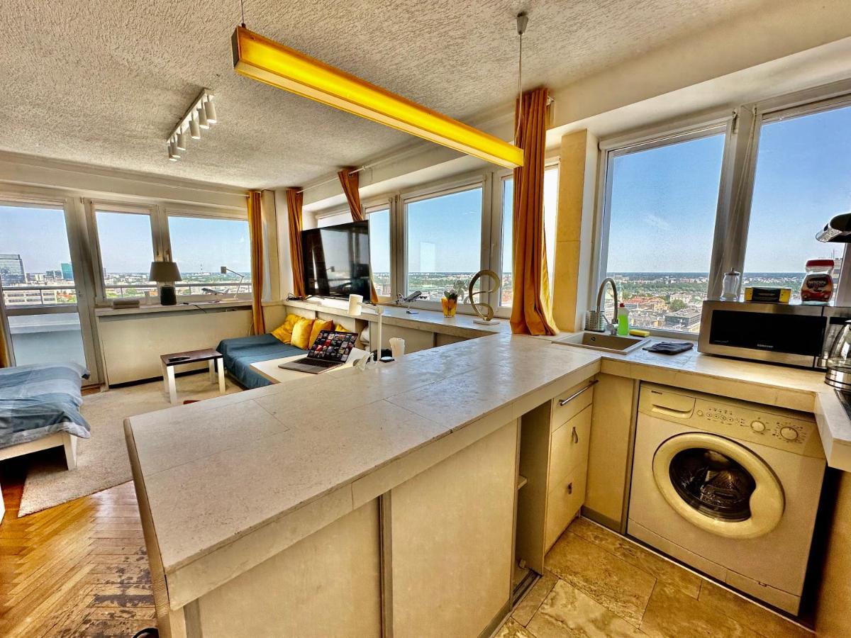 Ferienwohnung Sun Clima/Ac Metro X2 Fast Wifi 500 Mbs 70'Tv Netflix Appletv Hbo Warschau Exterior foto