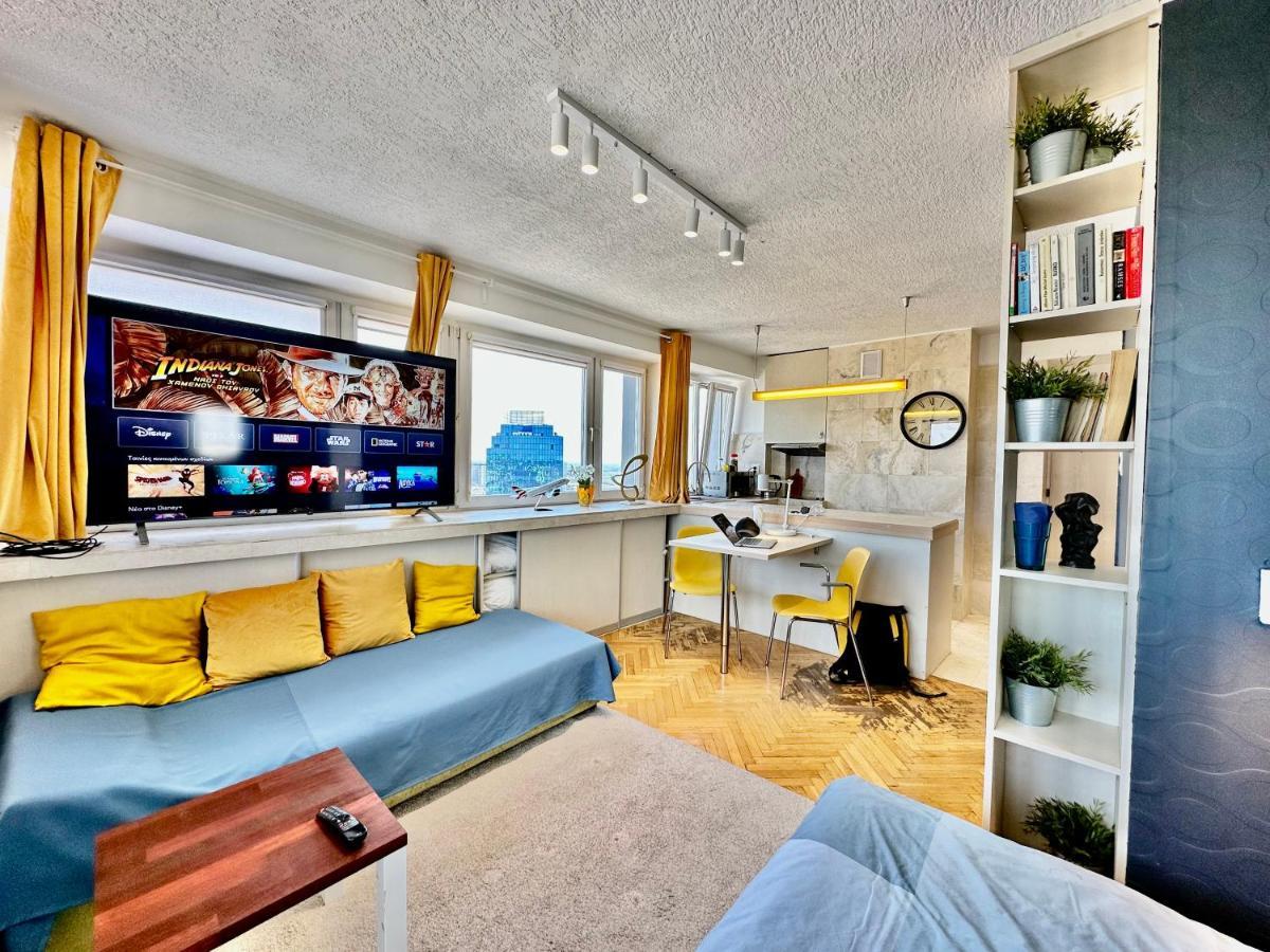 Ferienwohnung Sun Clima/Ac Metro X2 Fast Wifi 500 Mbs 70'Tv Netflix Appletv Hbo Warschau Exterior foto